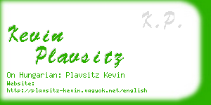 kevin plavsitz business card